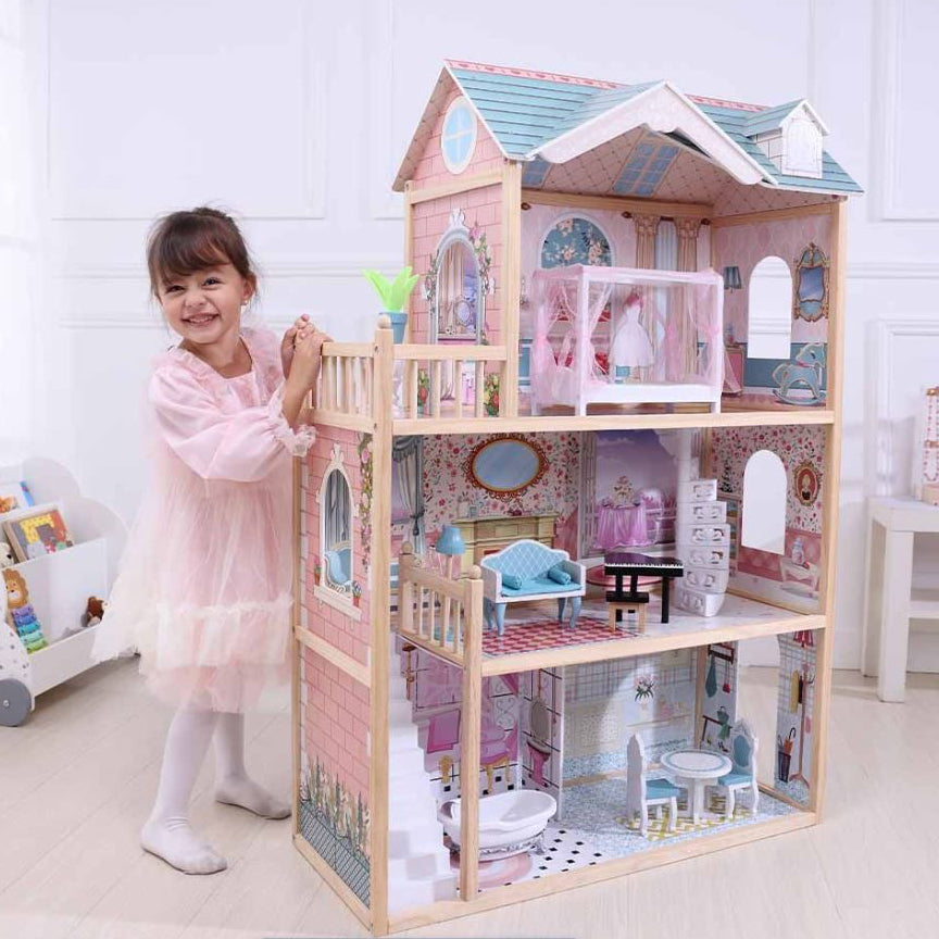 Wooden Dollhouse Emily with LED Lights