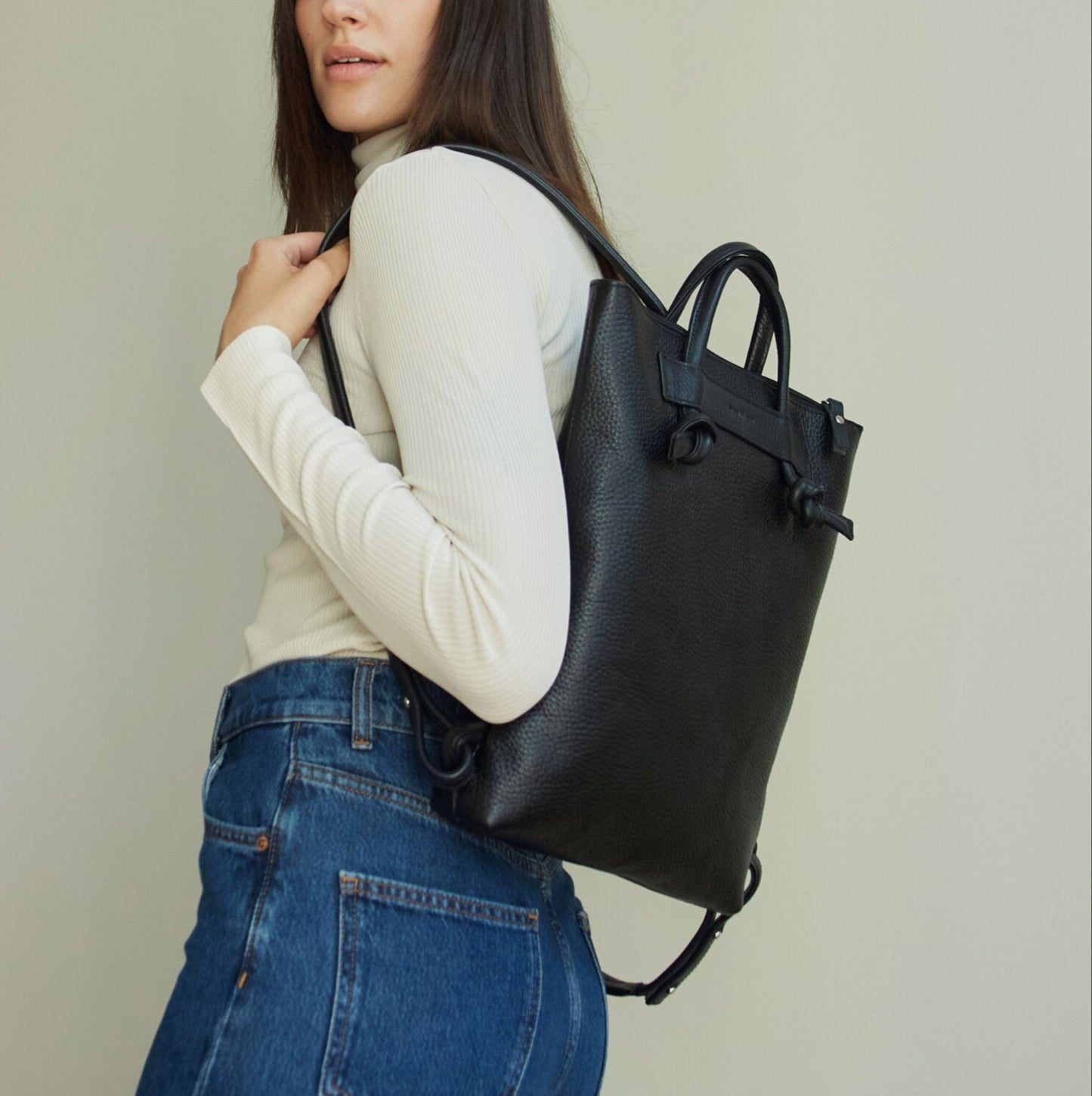 Minimal Leather Backpack ALICE ARM