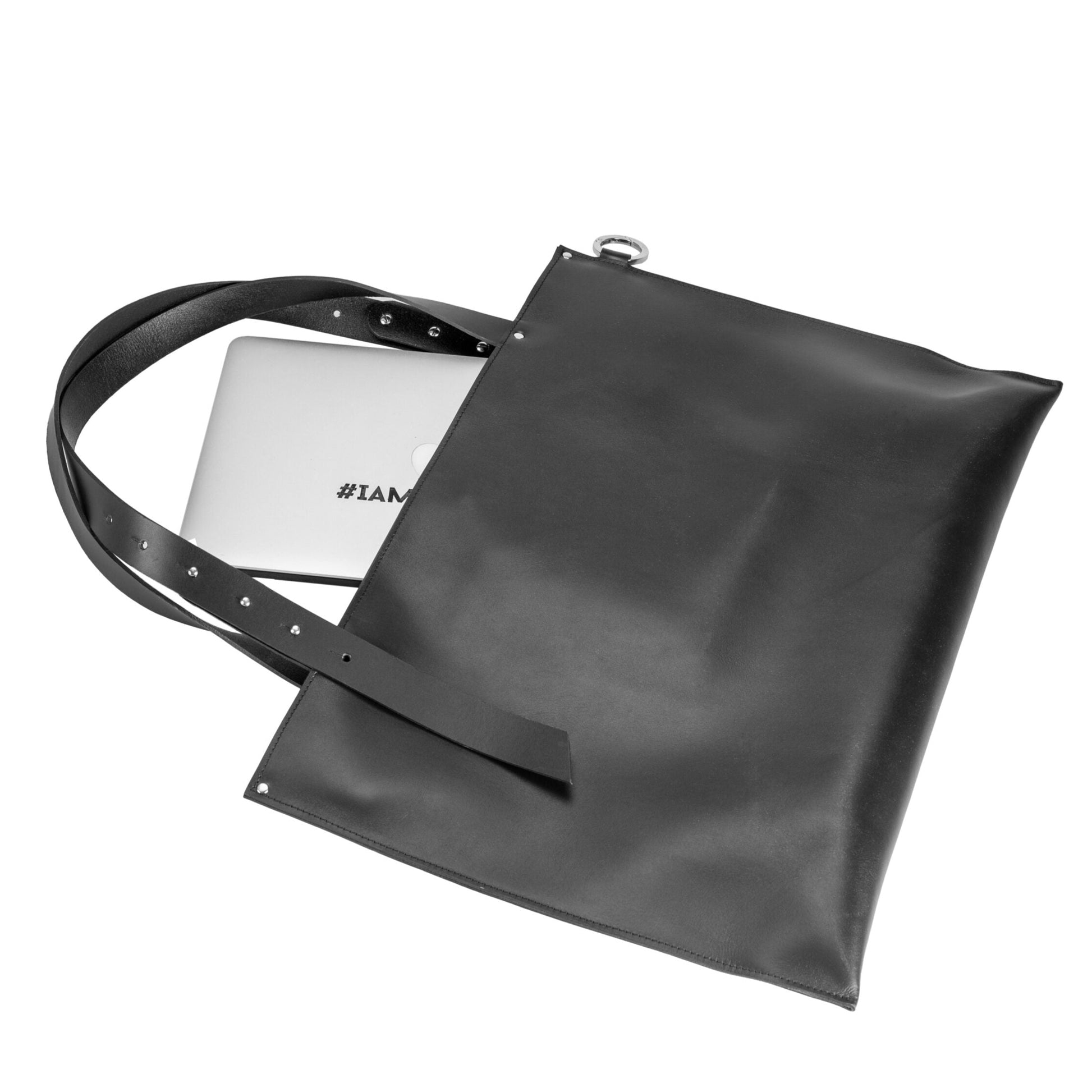 Large Handbag Adele - Genuine Black Leather