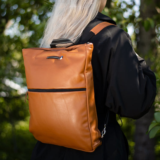 Barbara Leather Backpack - Calvados