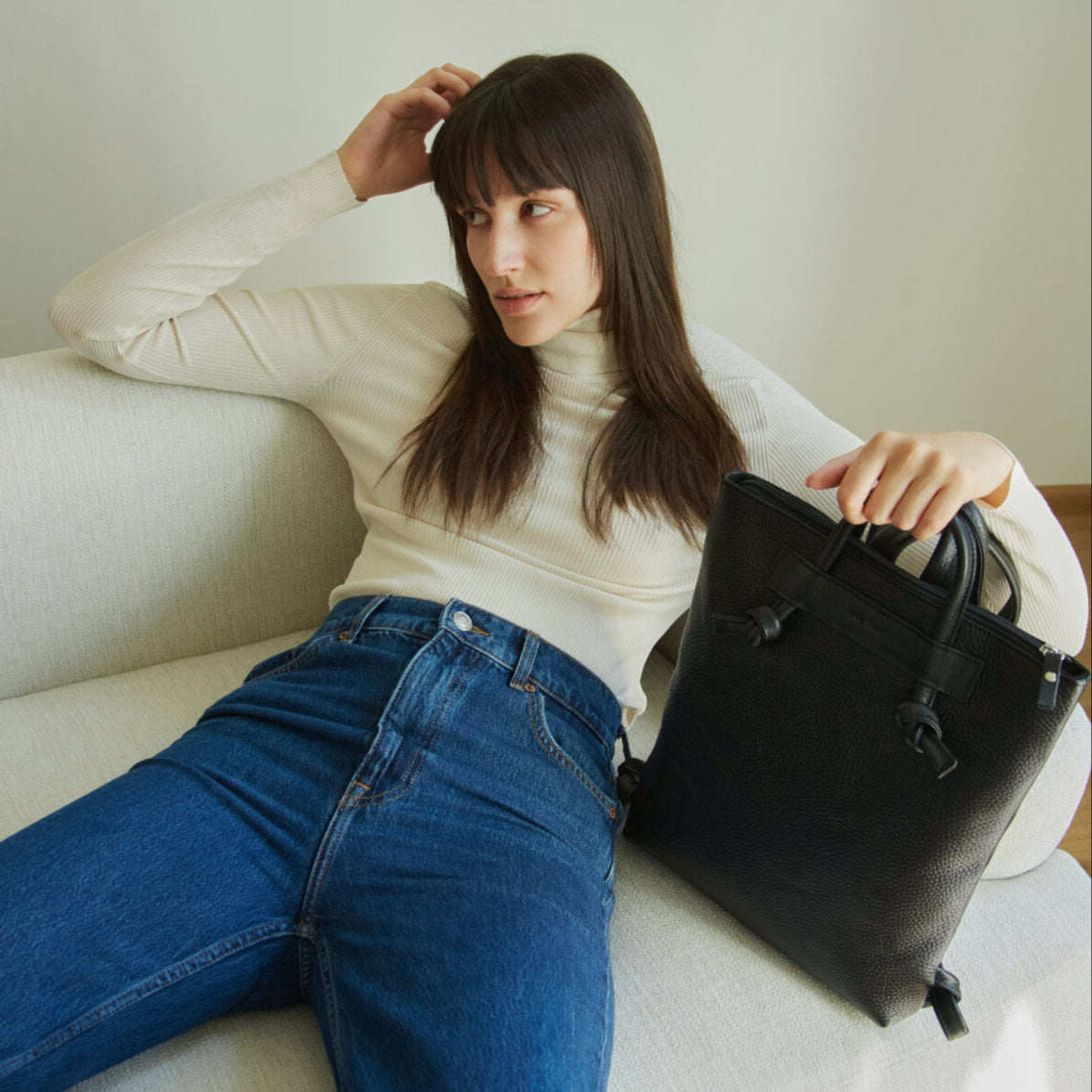 Minimal Leather Backpack ALICE ARM