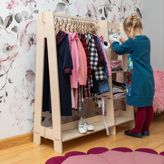 Clothing Rack with Shelves for Toddlers