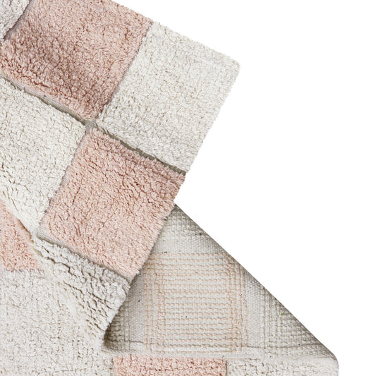 Washable Cotton Rug Kitchen Tiles Rose, 120x160 cm