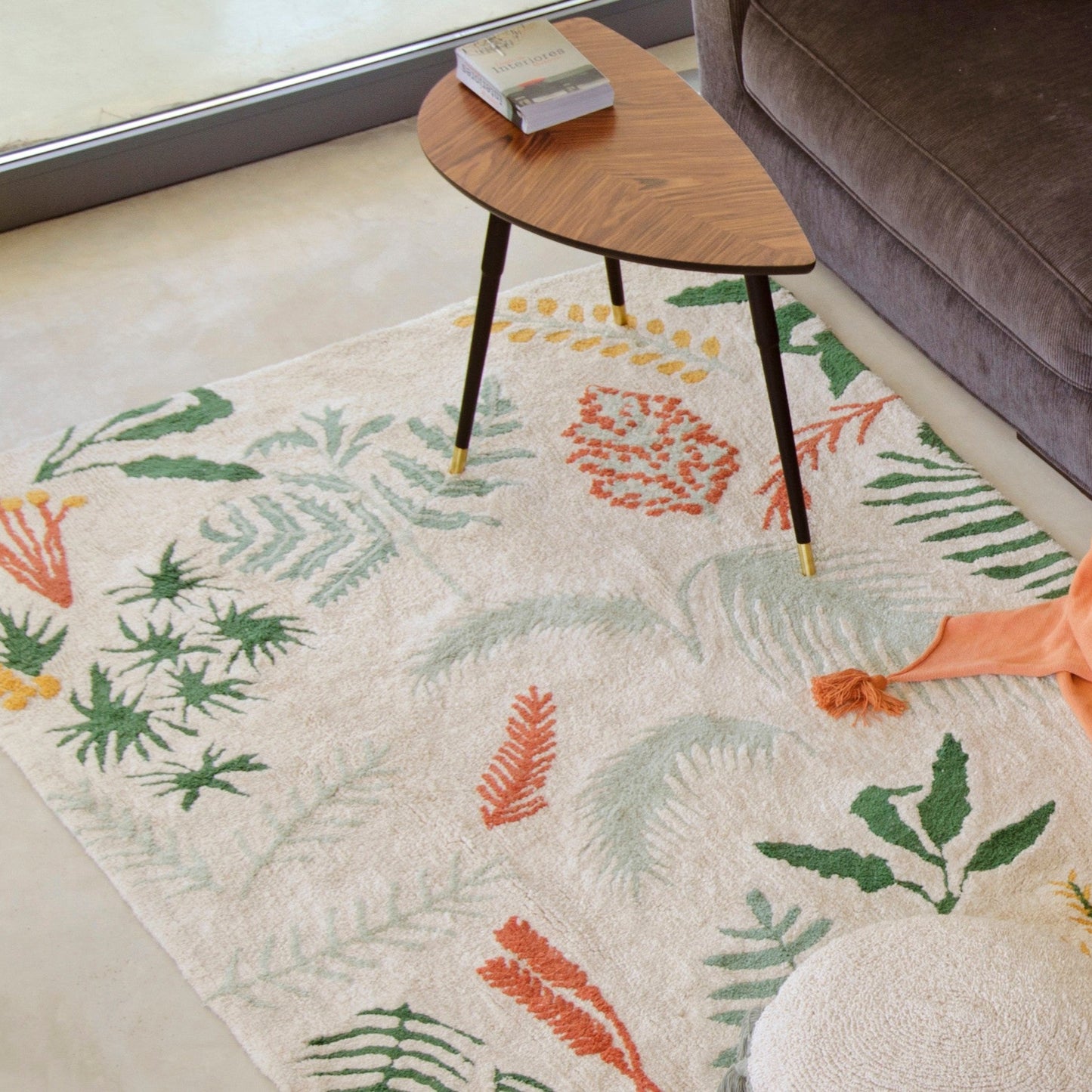 Washable Rug Botanic Plants, 140 x 200 cm 