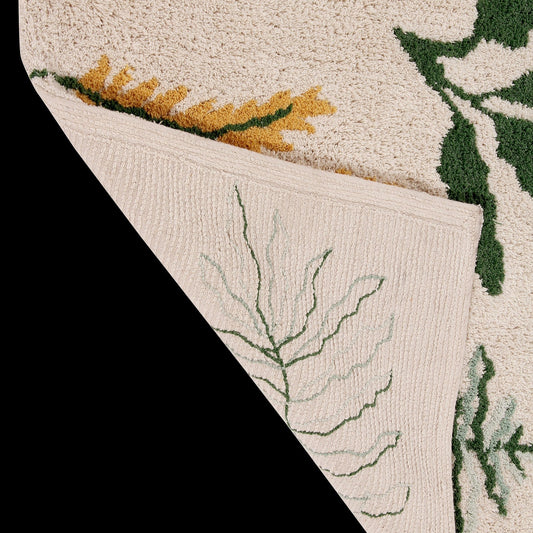 Washable Rug Botanic Plants, 140 x 200 cm 