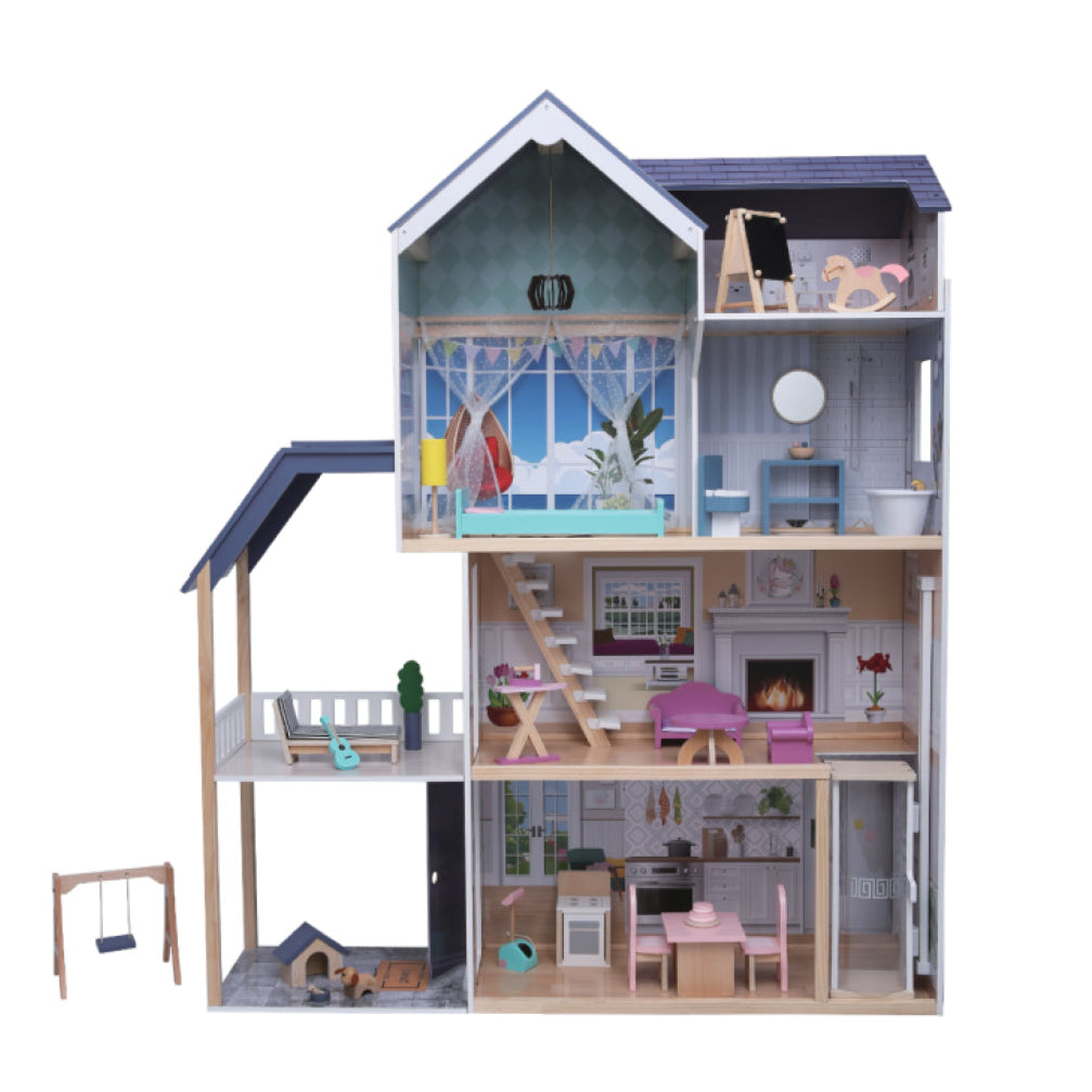 Wooden Dollhouse Crystal with LED Lights